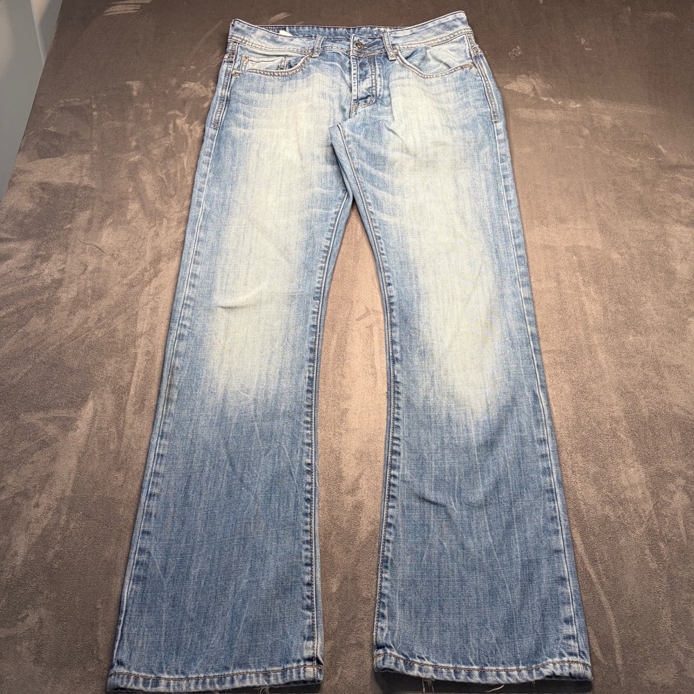 Vtg Buffalo David Bitton Jeans Mens 31x32 King Bootcut Y2K Grunge Distressed Y2K